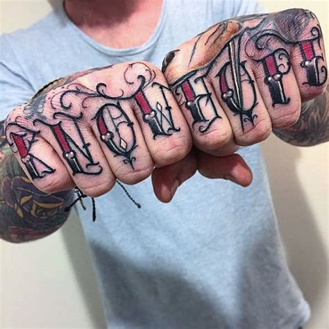 knuckle tattoo phrases|Best Knuckles Tattoo Ideas 